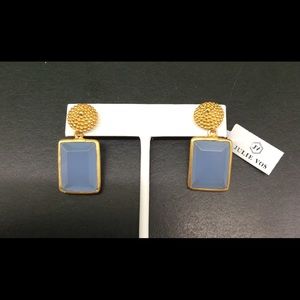 New Julie Vos Earrings Chalcedony Blue